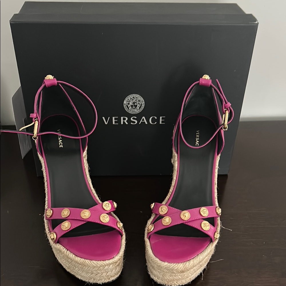 Versace Pink Espadrilles with Vibrant Design